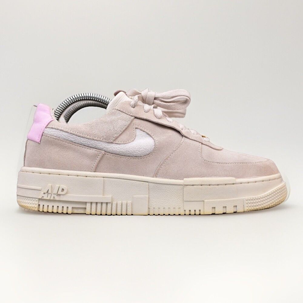 Nike Air Force 1 Pixel Beige Size Womens 10 Suede Pink Platform Dq0827-100